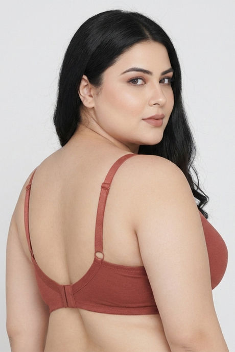 Zivame True Curv Double Layered Non Wired Full Coverage Super Support Bra - Burnt Brick — image 3